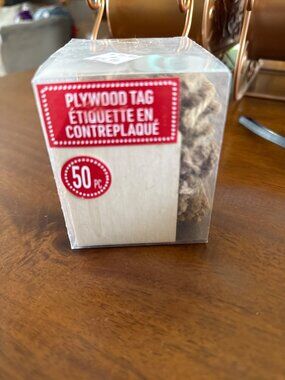 DIY Plywood Tag Ornament Set - 50 Pieces With Jute Twine For Crafting & Customiz